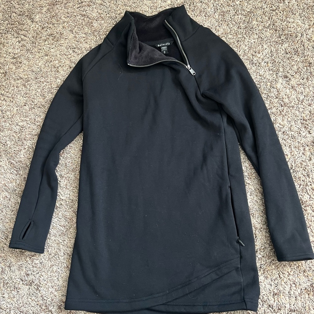 Athleta Black Zip Mock Neck Pullover - XS